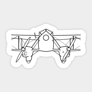 DH Dragon Rapide 1930s classic aircraft black outline graphic Sticker